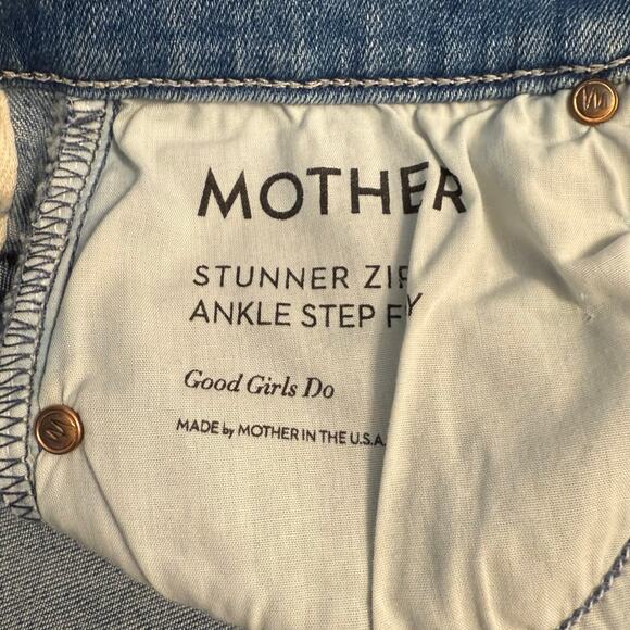 MOTHER Stunner Zip Ankle Step Fray Good Girls Do High-Rise Denim Jean Size 25 - Picture 5 of 11